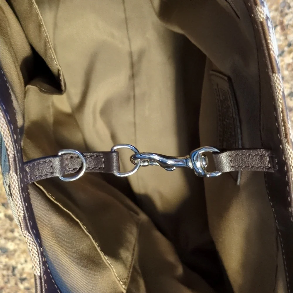 Coach Tan and Brown Signature Shoulder Bag - Picture 13 of 15